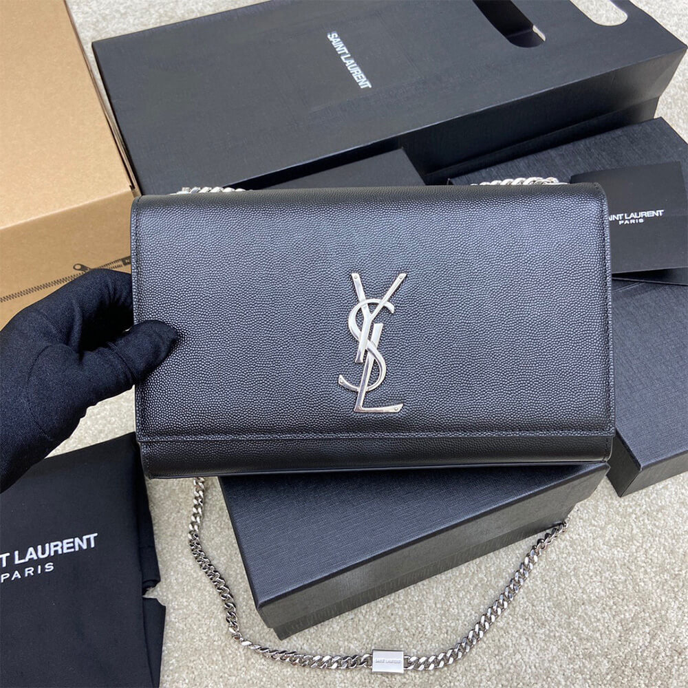 YSL kate medium in grain de poudre embossed leather