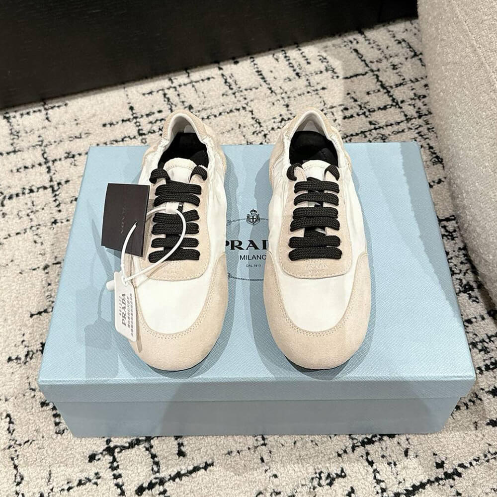 PRADA Collapse Re-Nylon and suede sneakers